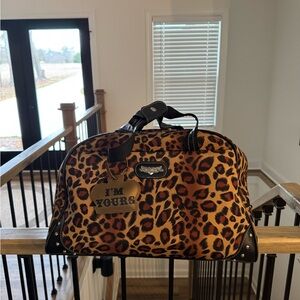 Kathy Van Zeeland Leopard Print Bag with Black Details